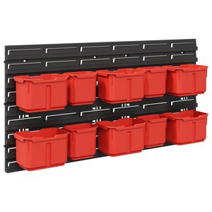 vidaXL Reg&aacute;l na kontejnery Čern&aacute; a červen&aacute; 77,5 x 2 x 39 cm PP