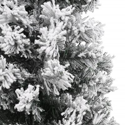vidaXL Úzký umělý vánoční stromek zasněžený zelený 150 cm PVC