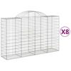 vidaXL Klenut&eacute; gabionov&eacute; ko&scaron;e 8 ks 200x50x120/140cm pozinkovan&eacute; železo