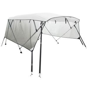 vidaXL Bimini stř&iacute;&scaron;ka se 4 oblouky a bočnicemi 243x(200&ndash;213)x137 cm