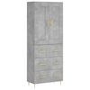 vidaXL Skř&iacute;ň highboard betonově &scaron;ed&aacute; 69,5x34x180 cm kompozitn&iacute; dřevo