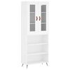 vidaXL Skř&iacute;ň highboard b&iacute;l&aacute; 69,5 x 34 x 180 cm kompozitn&iacute; dřevo
