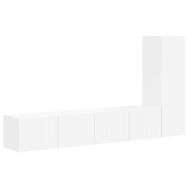 vidaXL Sestava TV skř&iacute;něk N&aacute;stěnn&yacute; 2 pcs B&iacute;l&aacute; kompozitn&iacute; dřevo