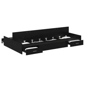 vidaXL R&aacute;m postele s &uacute;ložn&yacute;m prostorem s čelo Čern&yacute; dub 120 x 190 cm