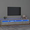 vidaXL TV skř&iacute;ňka s LED osvětlen&iacute;m betonově &scaron;ed&aacute; 240x35x40 cm