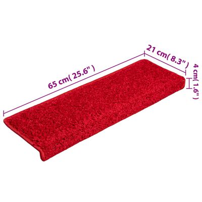 vidaXL Nášlapy na schody 5 ks 65 x 21 x 4 cm červené