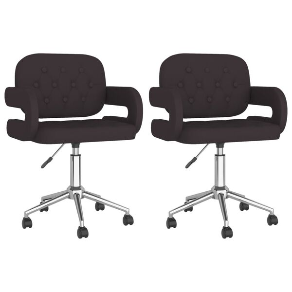 vidaXL Otočn&eacute; j&iacute;deln&iacute; židle 2 ks čern&eacute; uměl&aacute; kůže