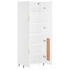 vidaXL Skř&iacute;ň highboard b&iacute;l&aacute; 69,5 x 34 x 180 cm kompozitn&iacute; dřevo