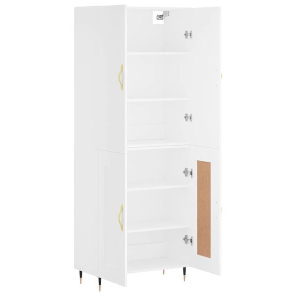 vidaXL Skř&iacute;ň highboard b&iacute;l&aacute; 69,5 x 34 x 180 cm kompozitn&iacute; dřevo
