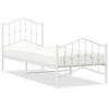 vidaXL Kovov&yacute; r&aacute;m postele s hlavov&yacute;m a nožn&iacute;m čelem b&iacute;l&yacute; 90 x 200 cm