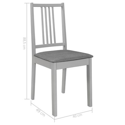 vidaXL Jídelní židle s poduškami 4 ks šedé masivní dřevo