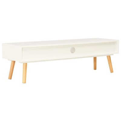 vidaXL TV stolek bílý 120 x 35 x 35 cm masivní borové dřevo