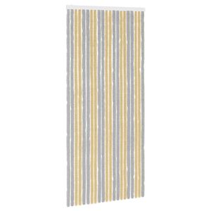 vidaXL Z&aacute;clona proti hmyzu Chenille &Scaron;ed&aacute; a b&eacute;žov&aacute; 90 x 200 cm 100% PP