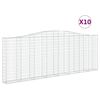 vidaXL Klenut&eacute; gabionov&eacute; ko&scaron;e 10ks 400x30x140/160cm pozinkovan&eacute; železo