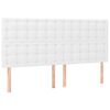 vidaXL Čelo postele b&iacute;l&eacute; 180x5x118/128 cm uměl&aacute; kůže