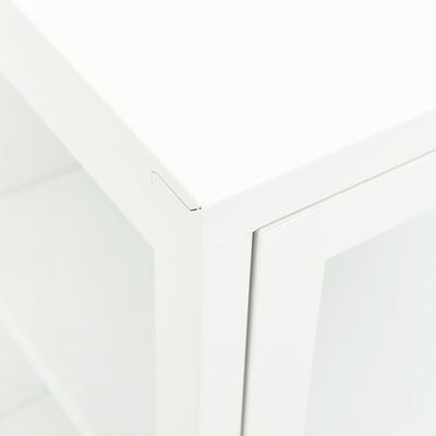 vidaXL Příborník bílý 105 x 35 x 70 cm ocel a sklo