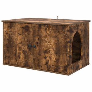 vidaXL Kočič&iacute; dům Kouřov&yacute; dub 85 x 55 x 50,5 cm Kompozitn&iacute; dřevo