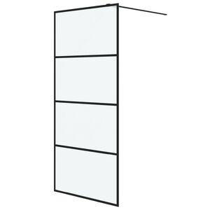 vidaXL Sprchov&aacute; z&aacute;stěna walk-in čern&aacute; 90 x 195 cm ml&eacute;čn&eacute; ESG sklo