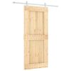 vidaXL Posuvn&eacute; dveře Př&iacute;rodn&iacute; a b&iacute;l&aacute; 90 x 210 cm Masivn&iacute; borov&eacute; dřevo
