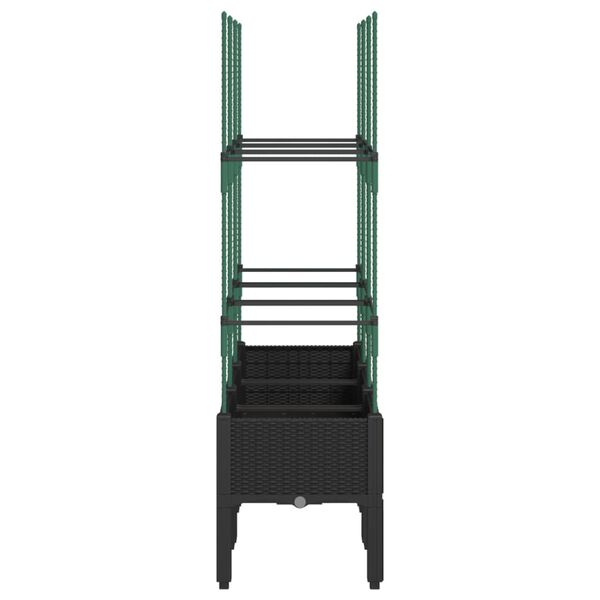 vidaXL Zahradn&iacute; truhl&iacute;k s trel&aacute;ž&iacute; čern&yacute; 120 x 40 x 142,5 cm PP