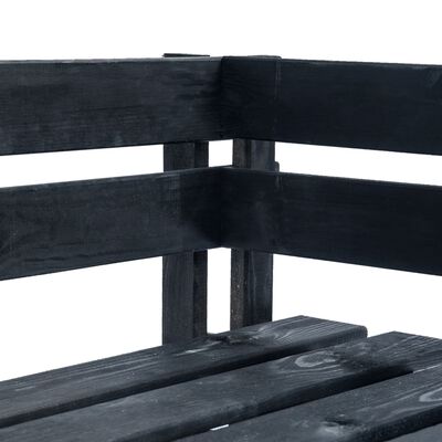 vidaXL Zahradní rohová lavice z palet dřevo černá