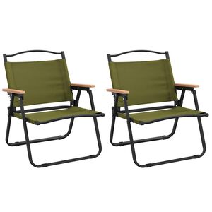 vidaXL Kempingov&eacute; židle 2 ks zelen&eacute; 54 x 43 x 59 cm oxfordsk&aacute; l&aacute;tka