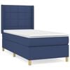 vidaXL Box spring postel s matrac&iacute; modr&aacute; 90x200 cm textil