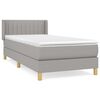 vidaXL Box spring postel s matrac&iacute; světle &scaron;ed&aacute; 90x190 cm textil