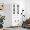vidaXL Skř&iacute;ň highboard b&iacute;l&aacute; 69,5 x 34 x 180 cm kompozitn&iacute; dřevo