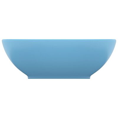 vidaXL Luxusní umyvadlo oválné matně světle modré 40 x 33 cm keramika