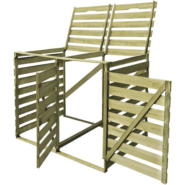 vidaXL Přístřešek na dvě popelnice 240 l impregnované dřevo