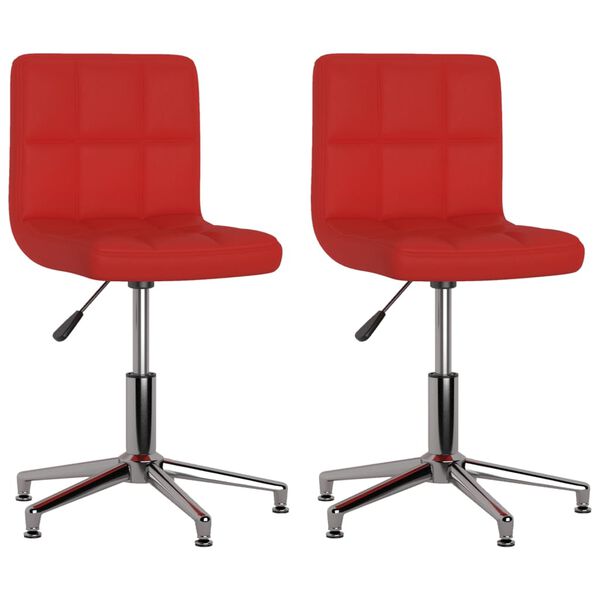 vidaXL Otočn&eacute; j&iacute;deln&iacute; židle 2 ks v&iacute;nov&eacute; uměl&aacute; kůže