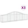 vidaXL Klenut&eacute; gabionov&eacute; ko&scaron;e 3 ks 200x30x40/60 cm pozinkovan&eacute; železo