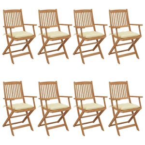vidaXL Skl&aacute;dac&iacute; zahradn&iacute; židle s podu&scaron;kami 8 ks masivn&iacute; ak&aacute;cie