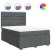 vidaXL Box spring postel s matrac&iacute; tmavě &scaron;ed&yacute; 140 x 190 cm textil