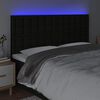 vidaXL Čelo postele s LED čern&eacute; 160x5x118/128 cm textil