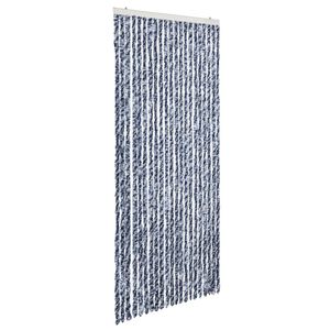 vidaXL Z&aacute;věs proti hmyzu modr&yacute;, b&iacute;l&yacute; a stř&iacute;brn&yacute; 90 x 220 cm Chenille