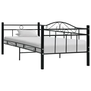 vidaXL R&aacute;m denn&iacute; postele čern&yacute; kovov&yacute; 90 x 200 cm