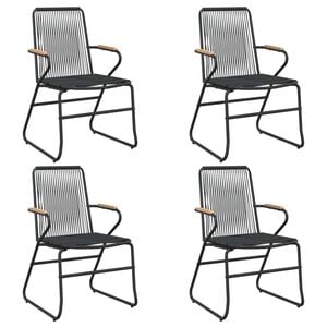 vidaXL Zahradn&iacute; židle 4 ks čern&eacute; 58 x 59 x 85,5 cm PVC ratan