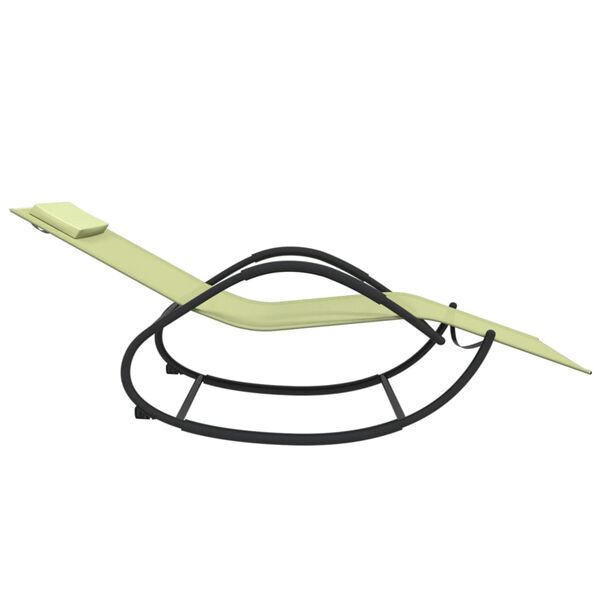 vidaXL Houpací lehátko krémové ocel a textilen