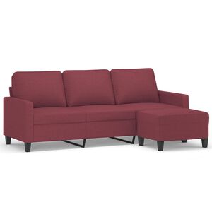 vidaXL 3m&iacute;stn&aacute; pohovka s podnožkou v&iacute;nov&aacute; 180 cm textil