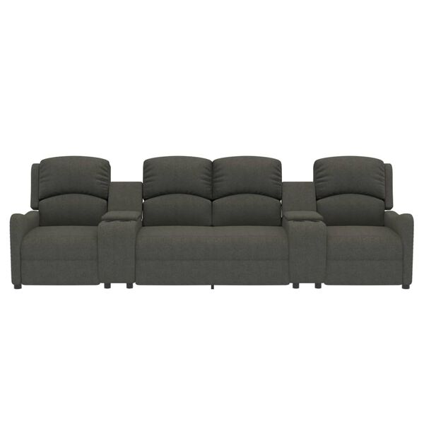 vidaXL 4místné masážní polohovací křeslo s držáky nápojů tmavě šedé