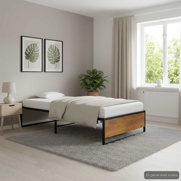 vidaXL R&aacute;m postele čern&yacute; kov 100 x 200 cm