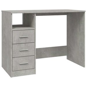 vidaXL Psac&iacute; stůl se z&aacute;suvkami betonově &scaron;ed&yacute; 102x45x148 cm kompozit