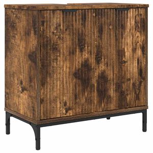 vidaXL Skř&iacute;ňka pod umyvadlo se dveřmi Kouřov&yacute; dub 60,5 x 33,5 x 61 cm