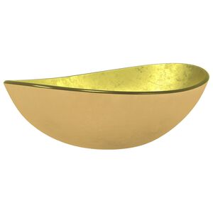 vidaXL Umyvadlo tvrzen&eacute; sklo 54,5 x 35 x 15,5 cm zlat&eacute;