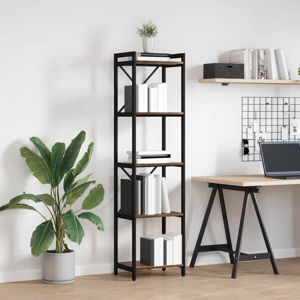 vidaXL Knihovna Kouřov&yacute; dub 40 x 30 x 155 cm kompozitn&iacute; dřevo