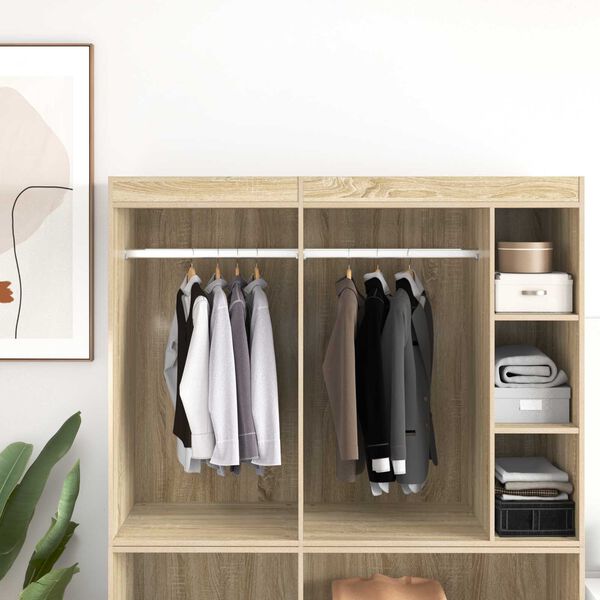 vidaXL Tyč Skř&iacute;ně 2 pcs Stř&iacute;brn&aacute; 764 x 15 x 29 mm Hlin&iacute;kov&aacute; slitina