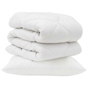 vidaXL Přikr&yacute;vka s pol&scaron;t&aacute;řem 2 pcs B&iacute;l&aacute; Mikrovl&aacute;kno