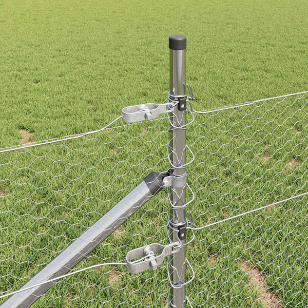 vidaXL Plotov&yacute; sloupek. Stř&iacute;brn&aacute; 100 x 0,5 m (25 mm s&iacute;ť) Ocel